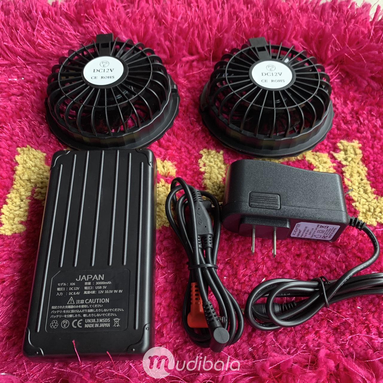 Review Bộ Phụ Kiện Áo Điều Hòa Nhật Bản [Quạt 12V], Pin 30.000mAh Quạt Áo Điều Hòa, Chạy 17-19H, Bảo Hành 12 Tháng