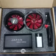 Bộ Pin + Áo Điều Hòa Japan – Pin 50.000mAh 18V, 2 Quạt 9 Cánh Làm Mát Mạnh, Hoạt Động 12–18 Giờ, Fullbox Sạc Chính Hãng